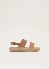 Brown Suede Chunky Sandals Tan