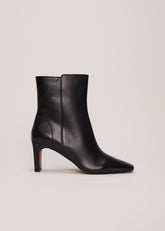 Brown Leather Ankle Boots Black