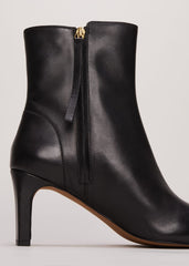 Brown Leather Ankle Boots Black
