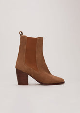Brown Suede Cowboy Boots Tan