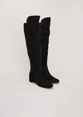Milly Black Leather Knee High Boots Black