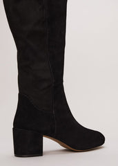 Milly Black Leather Knee High Boots Black