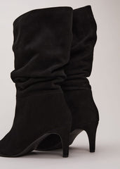 Black Suede Boots Black