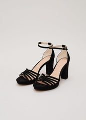 Suede Strappy Platform Shoe Black
