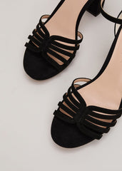 Suede Strappy Platform Shoe Black