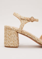 Raffia Block Heel Natural