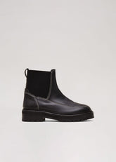 Black Feature Stitch Chunky Chelsea Boot Black