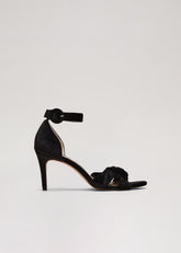 Black Velvet Plaited Strappy Sandal Black
