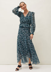 Lola Floral Co-Ord Skirt Petrol