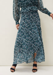 Lola Floral Co-Ord Skirt Petrol