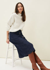 Jessa Denim Midi Pencil Skirt Denim