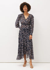 Lola Floral Co-Ord Maxi Skirt Navy/Pink