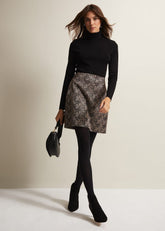 Kilah Jacquard Mini Skirt Gold
