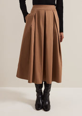 Trinity Pleated Skirt Brown