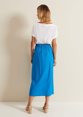 Hayden Linen Wrap Skirt Blue