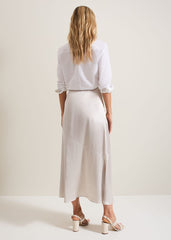 Ophelia Satin Midi Skirt Metallic