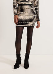 Tanya Lurex Geo Mini Skirt Gunmetal