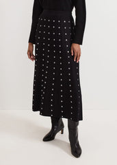 Emilia Eyelet Skirt Black