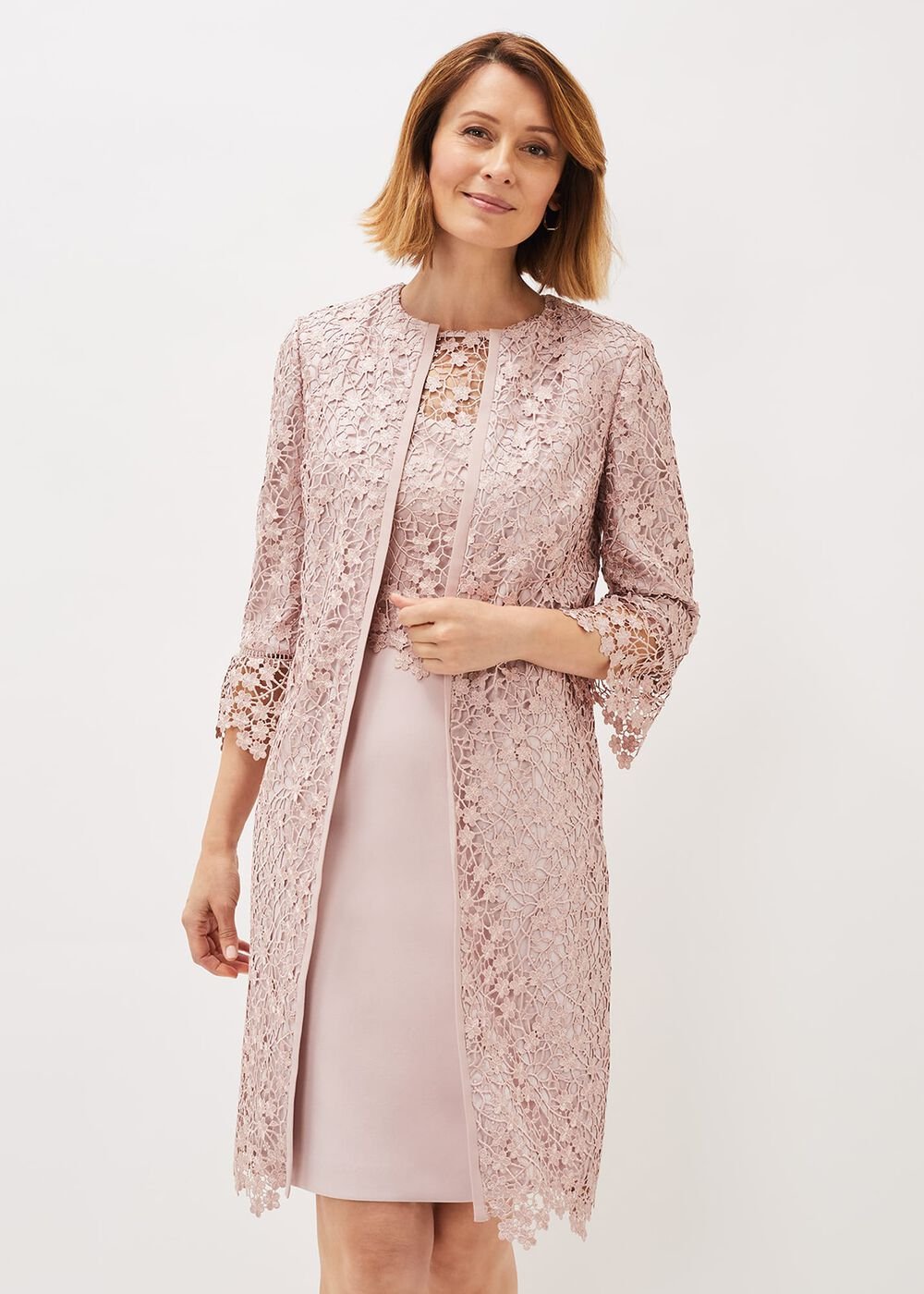 Mariposa Lace Occasion Coat Antique Rose