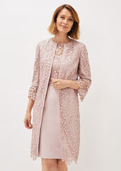 Mariposa Lace Occasion Coat Antique Rose