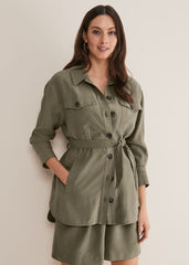 Leonar Co-Ord Shacket Khaki