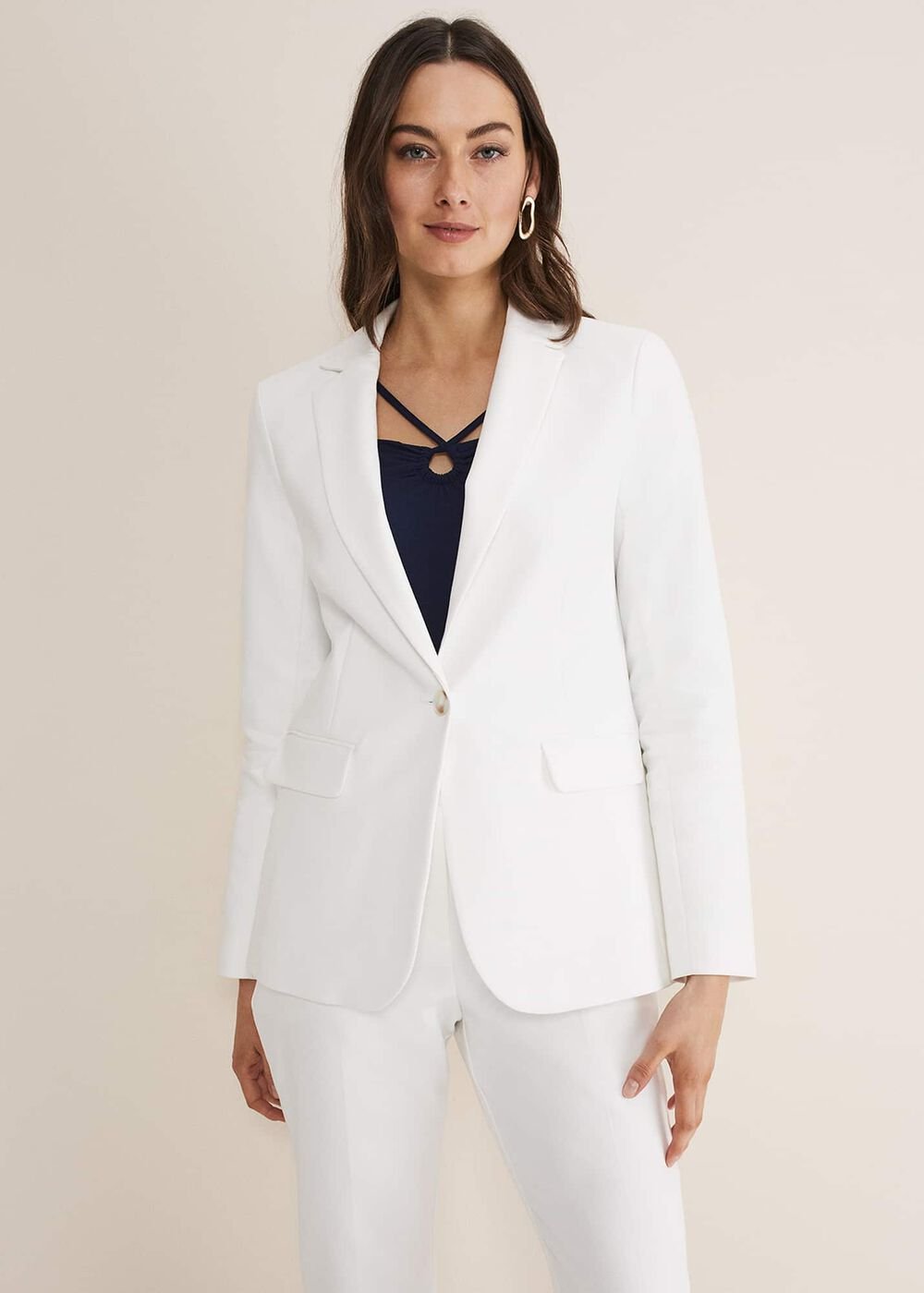 Ulrica Pink Blazer White