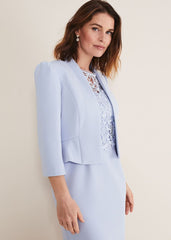 Isabella Bow Jacket Light Cornflower