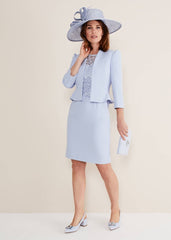 Isabella Bow Jacket Light Cornflower