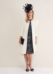 Venita Bow Long Jacket Neutral