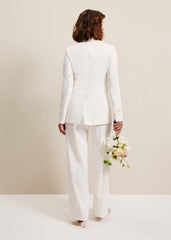 Beatriz White Satin Bridal Blazer Ivory