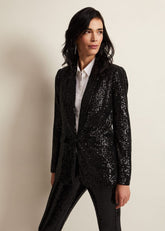 Ameera Sequin Soft Blazer Black