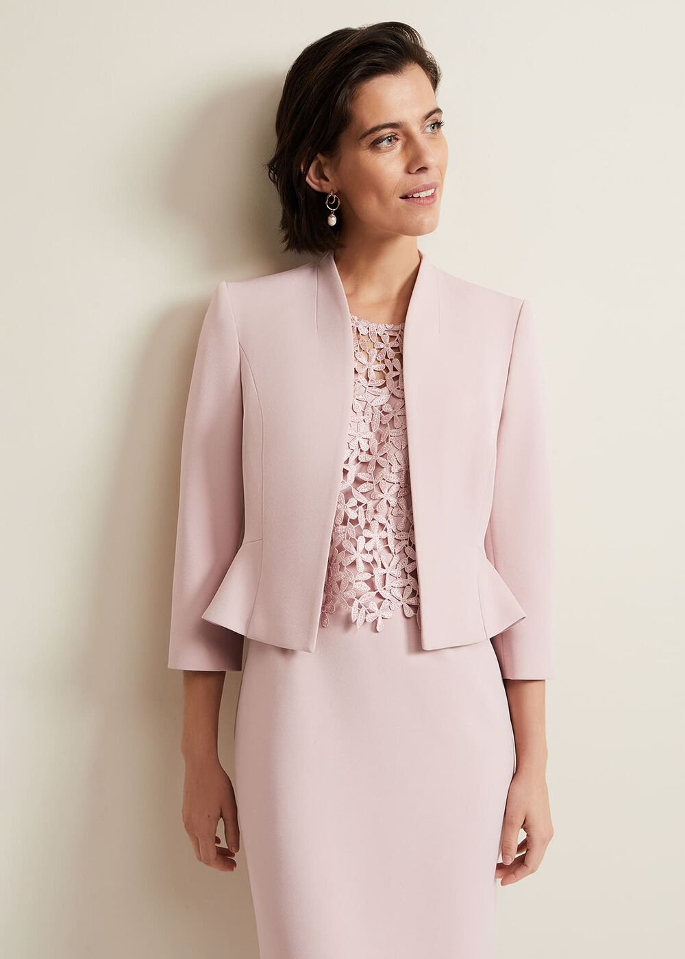 Daisy Peplum Jacket Pale Pink