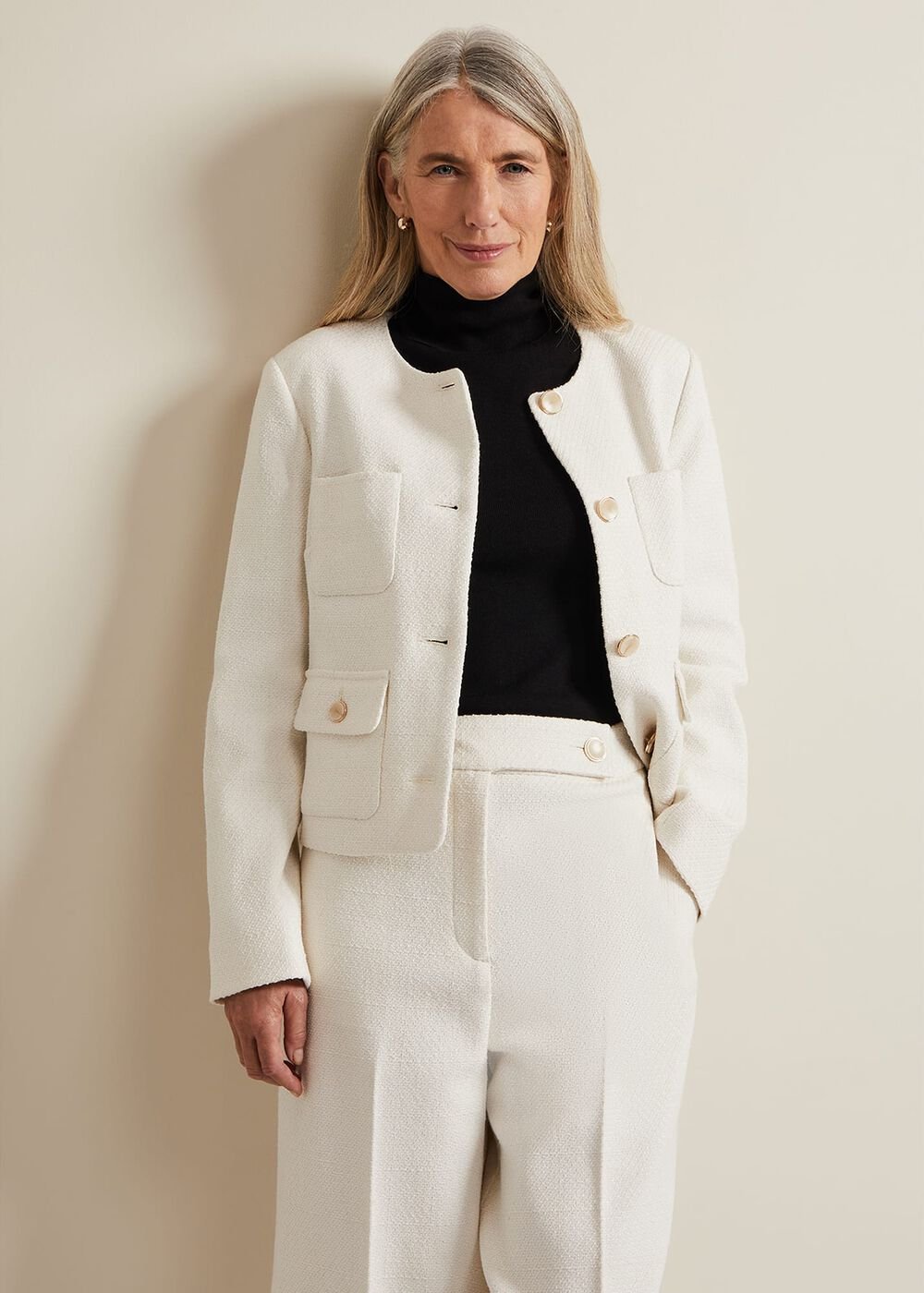Ripley Boucle Jacket Ivory
