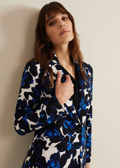Caddie Floral Suit Jacket Blue