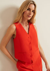 Aubrina Red Waistcoat Red