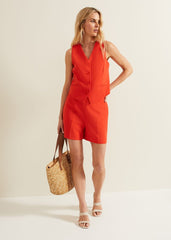 Aubrina Red Waistcoat Red