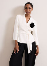 Sophin Ivory Corsage Jacket Ivory