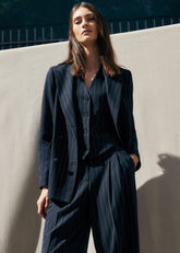 Pia Pinstripe Blazer Navy