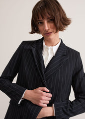 Pia Pinstripe Blazer Navy