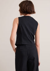 Pia Pinstripe Waistcoat Navy