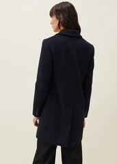 Lydia Red Wool Smart Coat Navy