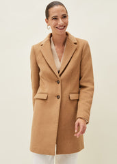 Lydia Red Wool Smart Coat Camel