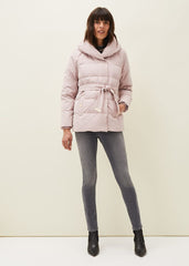 Kyra Short Wrap Puffer Coat Pale Pink
