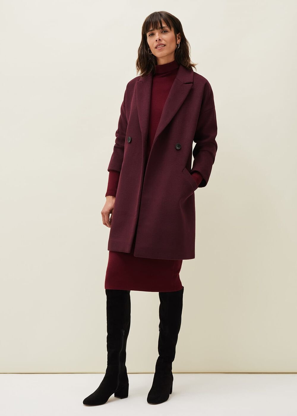 Emery Colourblock Wool Coat Port