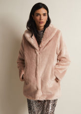 Meg Faux Fur Coat Luxe Pink