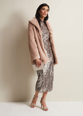 Meg Faux Fur Coat Luxe Pink