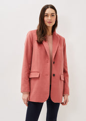 Amara Wool Coat Dark Coral