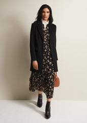 Lydia Blue Wool Smart Coat Black