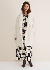 Libbie Longline Teddy Coat Ivory