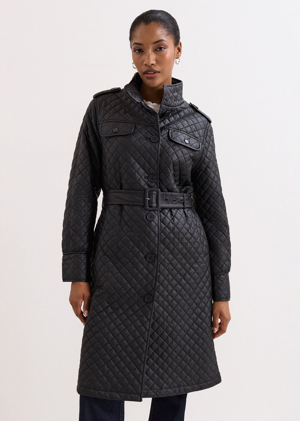 Erna Pu Coat Black